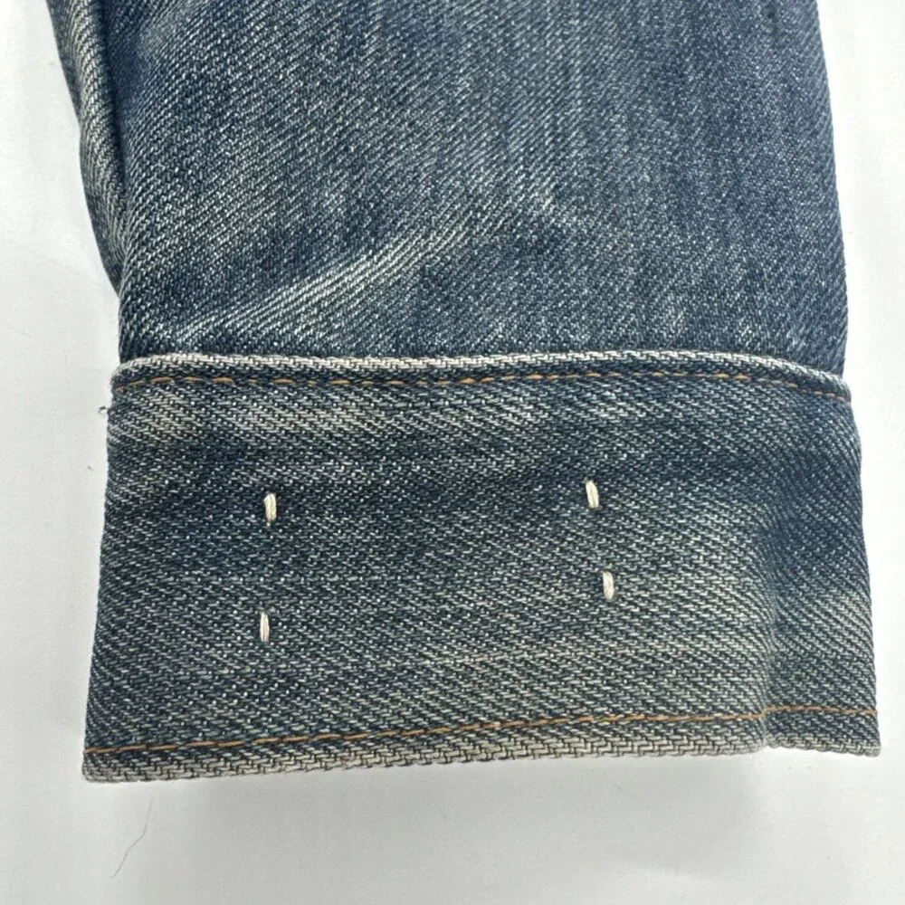 Vintage 70s Levi's Orange Tab Denim Jacket Mens CROP Small Trucker USA Indigo - Picture 14 of 16
